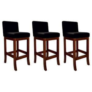 Conjunto 03 Banquetas Média em Madeira Maciça Nápoles