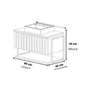 Ver imagem 4 de Balcão P/ Banheiro Suspenso Frisê Havaí Ripado 1pta Basculante C/cuba e Tampo Vidro 80 Cm Cor