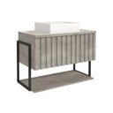 Ver imagem 5 de Balcão P/ Banheiro Suspenso Frisê Havaí Ripado 1pta Basculante C/cuba e Tampo Vidro 80 Cm Cor