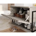 Ver imagem 7 de Balcão P/ Banheiro Suspenso Frisê Havaí Ripado 1pta Basculante C/cuba e Tampo Vidro 80 Cm Cor