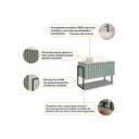 Ver imagem 2 de Balcão P/ Banheiro Suspenso Frisê Havaí Ripado 1pta Basculante C/cuba e Tampo Vidro 80 Cm Cor