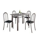 Ver imagem 2 de Conjunto de Mesa Tubular 100cm x 60cm Tampo em Granito com 4 Cadeiras Prata/Preto