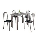 Ver imagem 2 de Conjunto de Mesa Tubular 100cm X 60cm Tampo em Granito com 4 Cadeiras
