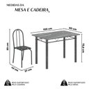 Ver imagem 5 de Conjunto de Mesa Tubular 100cm x 60cm Tampo em Granito com 4 Cadeiras Prata/Preto