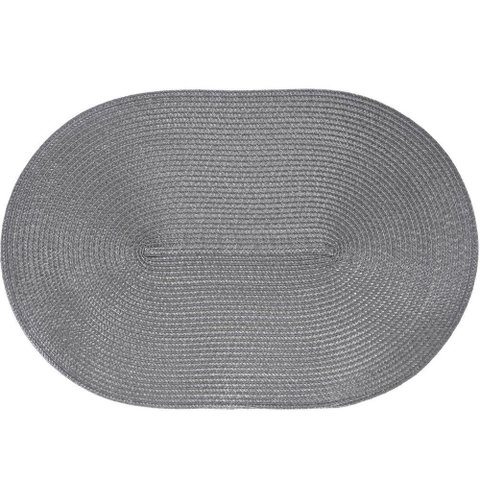 Kit 6 Americano Requinte Liso para Mesa Oval 30x45cm Chumbo