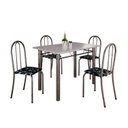 Ver imagem 2 de Conjunto de Mesa Tubular 100cm x 60cm Tampo em Granito com 4 Cadeiras Prata/Preto