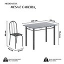 Ver imagem 5 de Conjunto de Mesa Tubular 100cm x 60cm Tampo em Granito com 4 Cadeiras Prata/Preto