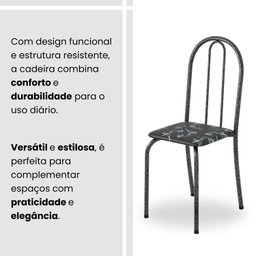 Conjunto de Mesa Tubular 100cm X 60cm Tampo em Granito com 4 Cadeiras - 9