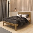 Ver imagem 1 de Cama Casal 140cm em Madeira Maciça Topázio Marrom/Freijó