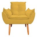 Ver imagem 3 de Kit 2 Poltrona Decorativa Opala Pés Palito Sued Amarelo - Kimi Design