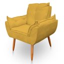 Ver imagem 2 de Kit 2 Poltrona Decorativa Opala Pés Palito Sued Amarelo - Kimi Design