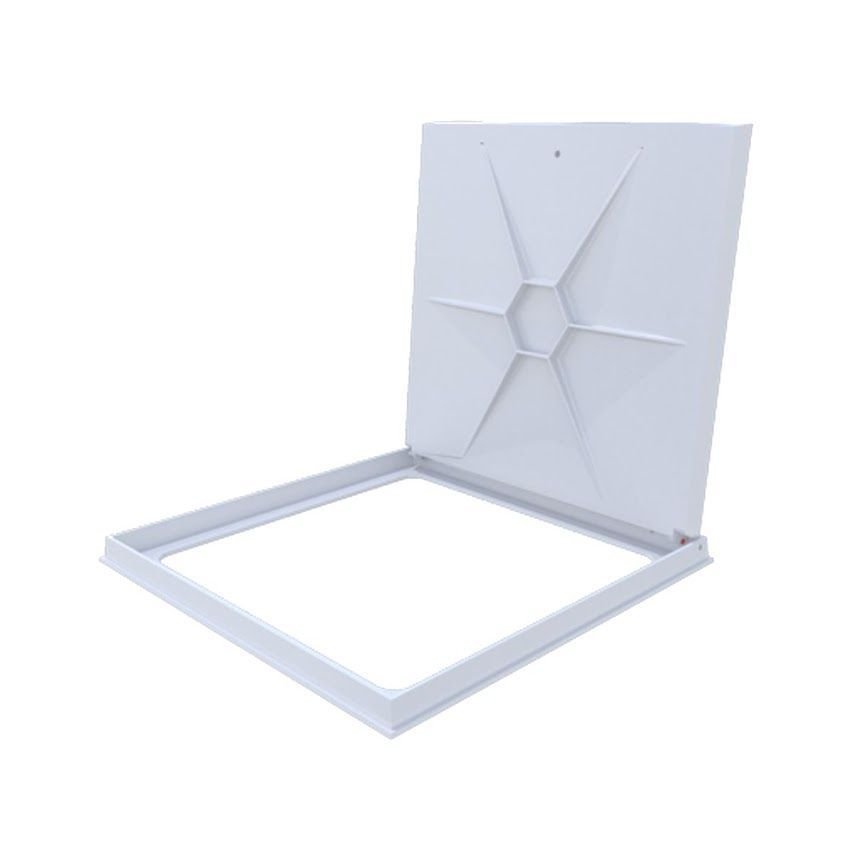 Ver imagem 3 de Tampão Articulado C Rebaixo Passagem Inspeção Branco 50x50cm