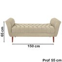 Ver imagem 2 de Recamier Grecia 150cm Suede Bege MPassos