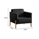 Ver imagem 4 de Poltrona Elegance em Velucouro Pés Madeira Maciça Design Contemporâneo Sala Premium Luxo - Preto