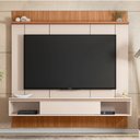 Ver imagem 2 de Painel para Tv até 65 Polegadas Ripado Impressão 3d com Nicho Viena Madeirado/off White Caemmun
