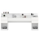 Ver imagem 2 de Cabeceira para Cama Box Queen Size Veneza com 4 Gavetas, 2 Mesas e 2 Prateleiras Fênix
