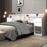 Cabeceira para Cama Box Queen Size Veneza com 4 Gavetas, 2 Mesas e 2 Prateleiras Fênix - 1