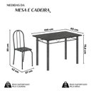 Ver imagem 4 de Conjunto de Mesa Tubular 100x60cm Tampo em Ardósia Indiano com 4 Cadeiras Ane B Soma Móveis Prata/Preto
