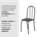 Ver mais imagens de Conjunto de Mesa Tubular 100x60cm Tampo em Ardósia Indiano com 4 Cadeiras Ane B Soma Móveis Prata/Preto