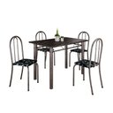 Ver imagem 2 de Conjunto de Mesa Tubular 100x60cm Tampo em Ardósia Indiano com 4 Cadeiras Ane B Soma Móveis Prata/Preto