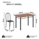 Ver imagem 4 de Conjunto de Mesa Tubular 100x60cm Tampo em MDF com 4 Cadeiras Ane B Soma Móveis Prata/Preto