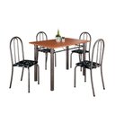 Ver imagem 2 de Conjunto de Mesa Tubular 100x60cm Tampo em MDF com 4 Cadeiras Ane B Soma Móveis Prata/Preto