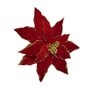 Flor Natal Poinsétia Veludo Glitter Dourado 65cm - 4