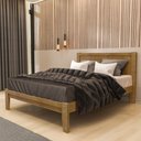 Ver imagem 1 de Cama de Casal 160cm 100% Madeira Maciça Topázio Marrom/Freijó