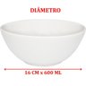 Kit 8 Tigela Sobremesa Pequena Color Bowl Branco de 600ml - 2