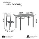 Ver imagem 3 de Conjunto de Mesa Tubular 100x60cm Tampo em Topázio com 4 Cadeiras Dany Prata/Preto