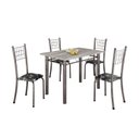 Ver imagem 2 de Conjunto de Mesa Tubular 100x60cm Tampo em Topázio com 4 Cadeiras Dany Prata/Preto