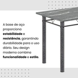 Conjunto de Mesa Tubular 100x60cm Tampo em Topázio com 4 Cadeiras Dany - 8