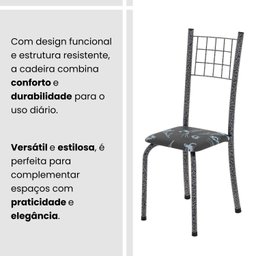 Conjunto de Mesa Tubular 100x60cm Tampo em Topázio com 4 Cadeiras Dany - 6