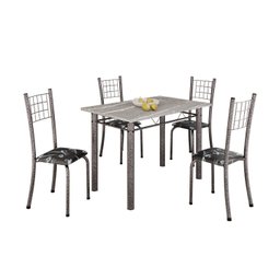 Conjunto de Mesa Tubular 100x60cm Tampo em Topázio com 4 Cadeiras Dany - 2