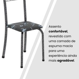Conjunto de Mesa Tubular 100x60cm Tampo em Topázio com 4 Cadeiras Dany - 5