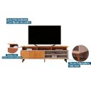 Ver imagem 4 de Home P/ Tv até 65 Pol Lume/flow Ripado C/ Porta e Nichos 180x168cm Freijó/off White - Dj Móveis