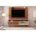 Ver imagem 1 de Home P/ Tv até 65 Pol Lume/flow Ripado C/ Porta e Nichos 180x168cm Freijó/off White - Dj Móveis