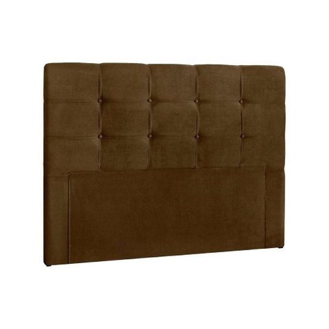 Cabeceira Cama Box Estofada Queen Queen Imperatriz Plus Suede Marrom Chocolate - Simbal