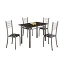 Ver imagem 2 de Conjunto de Mesa Tubular 100cm x 60cm com Tampo e 4 Cadeiras Dany Prata/Preto
