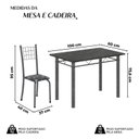 Ver imagem 3 de Conjunto de Mesa Tubular 100cm x 60cm com Tampo e 4 Cadeiras Dany Prata/Preto