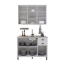 Ver imagem 4 de Conjunto de Cozinha Modulada 2 Peças Bari MDF sem Tampo Branco