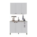 Ver imagem 3 de Conjunto de Cozinha Modulada 2 Peças Bari MDF sem Tampo Branco