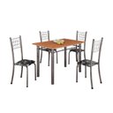 Ver imagem 2 de Conjunto de Mesa Tubular 100x60cm Tampo em MDF com 4 Cadeiras Dany Prata/Preto
