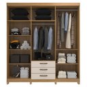 Ver imagem 2 de Guarda-Roupa Casal 6 Portas e 3 Gavetas Bege/Ipê/Cristalo