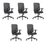 Kit 5 Cadeiras Escritório Diretor NR17 Tela Mesh Alpha - 1