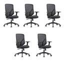 Ver imagem 1 de Kit 5 Cadeiras Escritório Diretor NR17 Tela Mesh Alpha