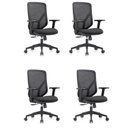 Ver imagem 1 de Kit 4 Cadeiras Escritório Diretor NR17 Tela Mesh Alpha