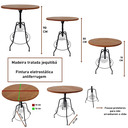 Ver imagem 2 de Mesa Bistrô 70cm Giratória Redonda Ferro Madeira Artesanal Rústica