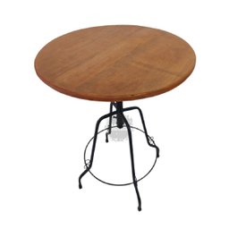 Mesa Bistrô 70cm Giratória Redonda Ferro Madeira Artesanal Rústica - 6