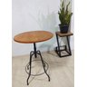 Mesa Bistrô 70cm Giratória Redonda Ferro Madeira Artesanal Rústica - 7